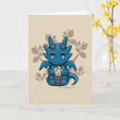 かわいいのサイコロのドラゴンのブランクの挨拶状 カード (黄色い花)
