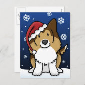 かわいいのシェットランド・シープドッグのクリスマスの郵便はがき シーズンポストカード (正面/裏面)