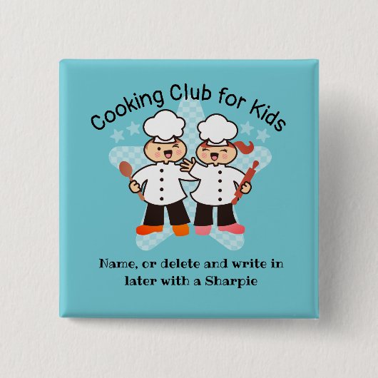 かわいいのシェフは料理教室の名札をからかいます 缶バッジ (正面)