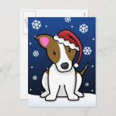かわいいのジャックラッセルテリアのクリスマスの郵便はがき シーズンポストカード (正面/裏面)