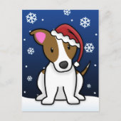 かわいいのジャックラッセルテリアのクリスマスの郵便はがき シーズンポストカード (正面)