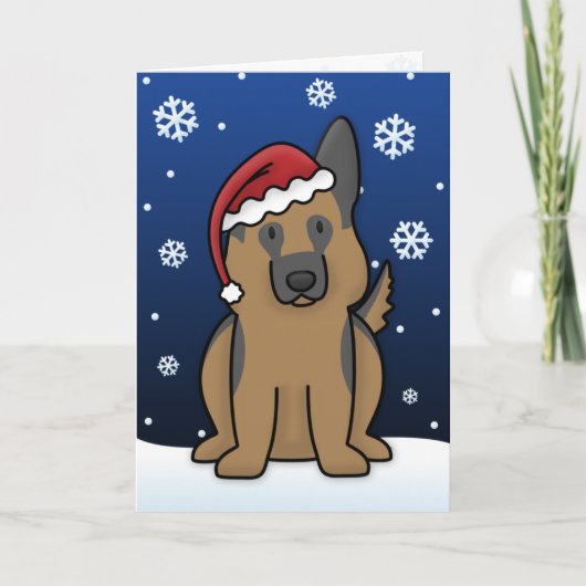 かわいいのジャーマン・シェパードのクリスマスカード シーズンカード (正面)