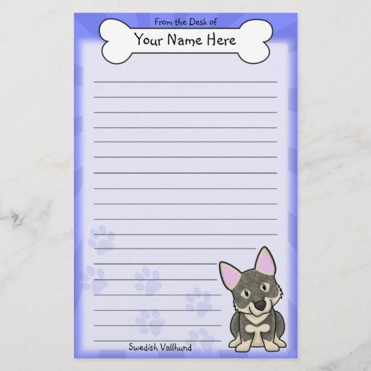 かわいいのスウェーデン人のVallhundの文房具 便箋 (正面)