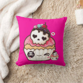 かわいいのスカルのカップケーキ クッション (ブランケット)