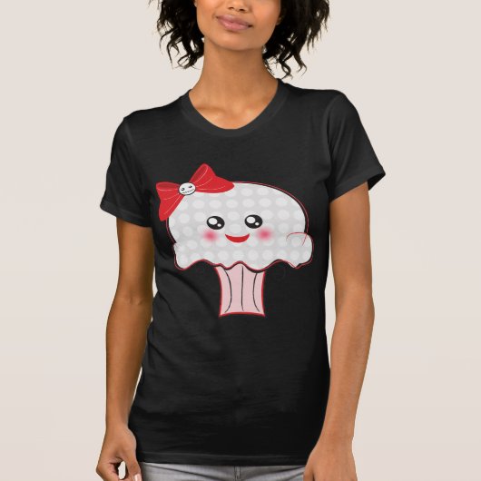 かわいいのスカルのカップケーキ Tシャツ (正面)