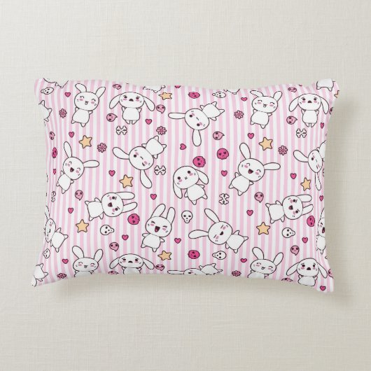 かわいいのストライプなパターン アクセントクッション (裏面)