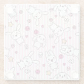 かわいいのストライプなパターン ガラスコースター (裏面)