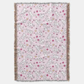 かわいいのストライプなパターン スローブランケット (正面縦)