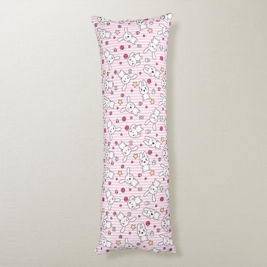 かわいいのストライプなパターン ボディピロー (裏面 (縦))