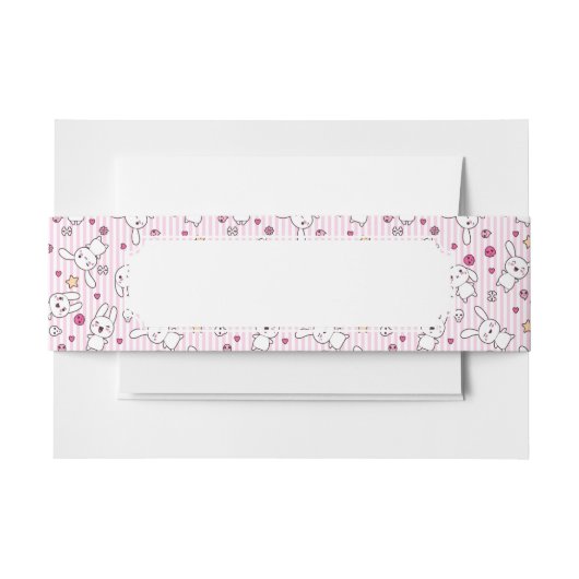 かわいいのストライプなパターン 招待状ベリーバンド (正面例)