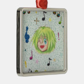 かわいいのチビ（小さくかわいく書いた感じ）の喜劇的なIzumiのオーナメント メタルオーナメント (右)