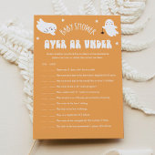 かわいいのハロウィーンまたはベビーシャワーゲームの下 招待状