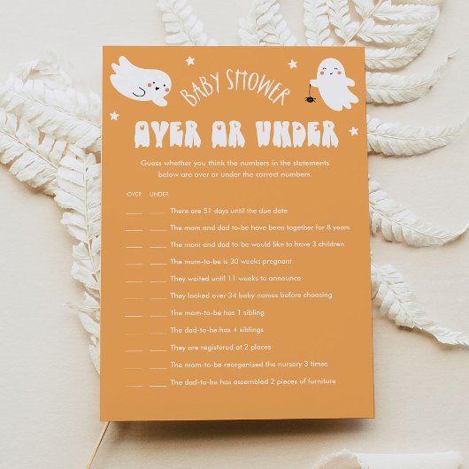 かわいいのハロウィーンまたはベビーシャワーゲームの下 招待状