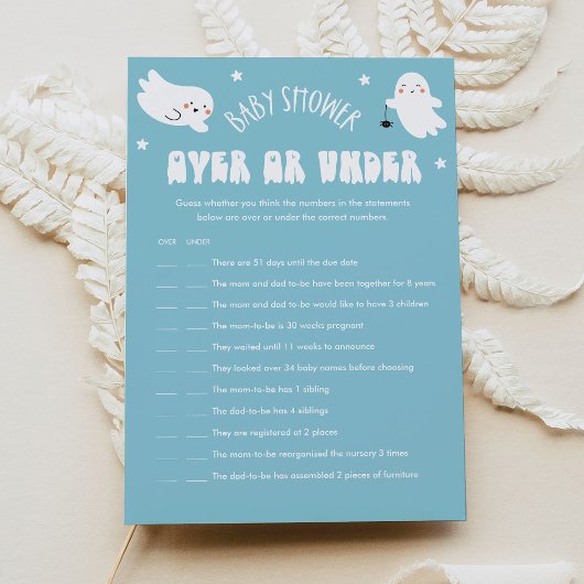 かわいいのハロウィーンまたはベビーシャワーゲームの下 招待状