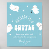 かわいいのハロウィーンメッセージのボトル記号 ポスター (正面)