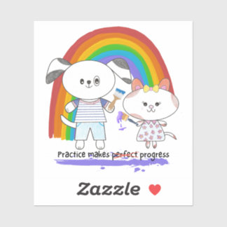 かわいいのバックアップと子猫の実践が進む シール