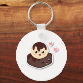 かわいいのバニラアイスクリームおよびブラウニーKeychain キーホルダー (正面)