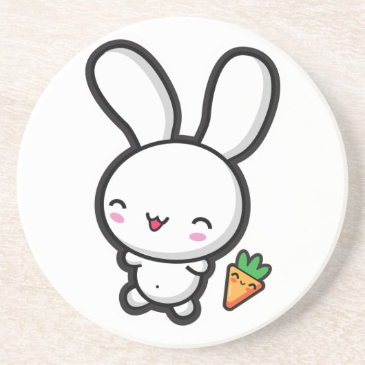 かわいいのバニーおよびにんじん コースター (正面)