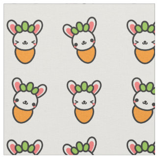 かわいいのバニーのにんじん ファブリック