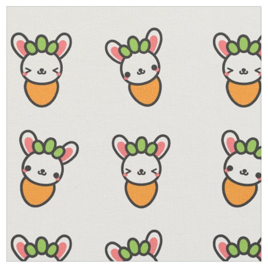 かわいいのバニーのにんじん ファブリック (クローズアップ)