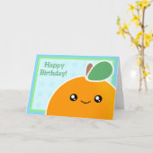 かわいいのバースデー・カードのオレンジのフルーツ カード (黄色い花)