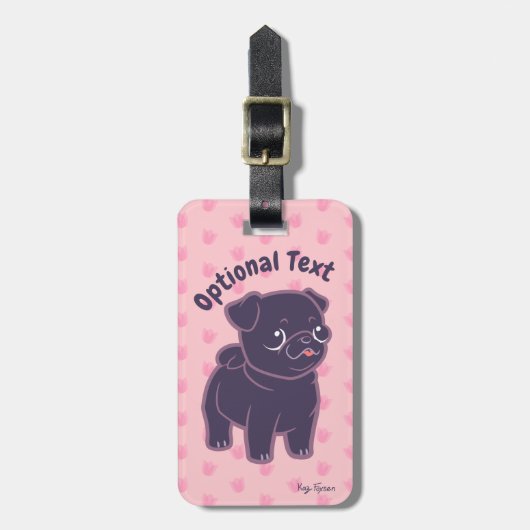 かわいいのパグ ラゲッジタグ (正面縦)