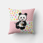 かわいいのパンダのアイスクリームの漫画のパッチワーク クッション (裏面)