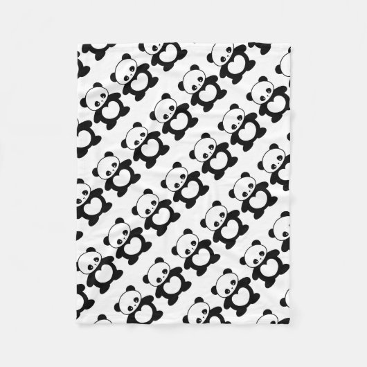 かわいいのパンダ フリースブランケット (正面)