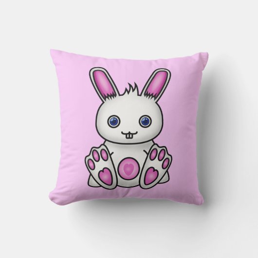 かわいいのピンクのバニー クッション (正面)