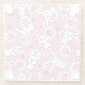 かわいいのピンクパターン ガラスコースター (裏面)