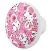 かわいいのピンクパターン セラミックノブ (右)