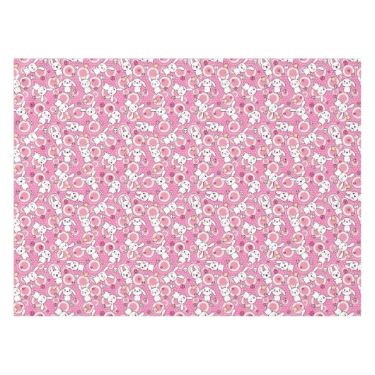 かわいいのピンクパターン テーブルクロス (正面(横))