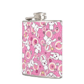 かわいいのピンクパターン フラスク (左)