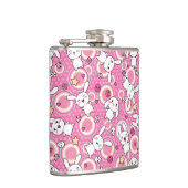 かわいいのピンクパターン フラスク (右)
