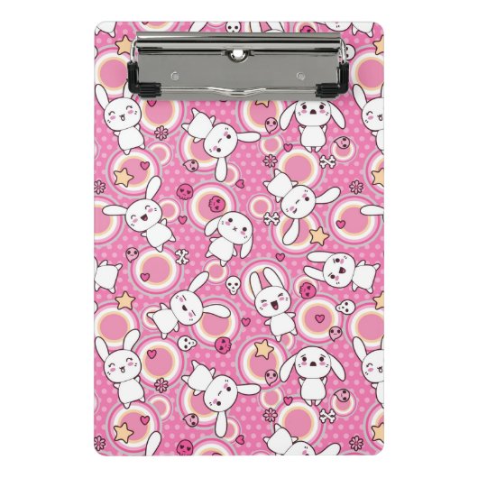 かわいいのピンクパターン ミニクリップボード (正面)