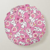 かわいいのピンクパターン ラウンドクッション (裏面)