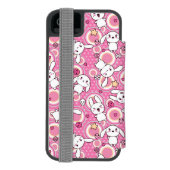 かわいいのピンクパターン INCIPIO iPhoneウォレットケース (フォリオ裏面)