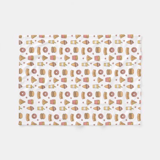 かわいいのファースト・フードはフリースブランケットを落書きします フリースブランケット (正面(横))