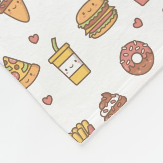 かわいいのファースト・フードはフリースブランケットを落書きします フリースブランケット (角)