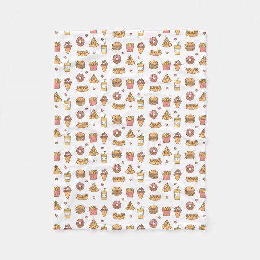 かわいいのファースト・フードはフリースブランケットを落書きします フリースブランケット (正面)