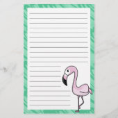 かわいいのフラミンゴの文房具 便箋 (正面)
