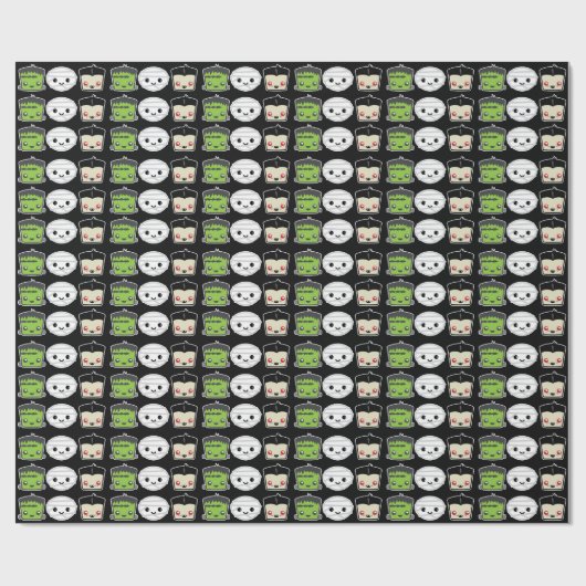かわいいのフランケンシュタインのミイラのドラキュラのギフト用包装紙 ラッピングペーパー (フラット)