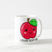 かわいいのフルーツの赤いAppleのマグ コーヒーマグカップ (正面右)