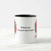 かわいいのブルネットの消防士の女の子 マグカップ (中央)