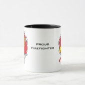 かわいいのブロンドの消防士の女の子 マグカップ (中央)