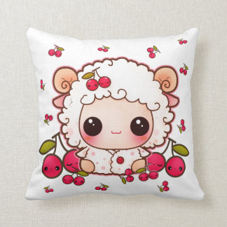 かわいいのベビーのヒツジおよびかわいいさくらんぼ クッション