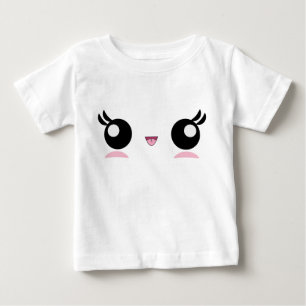 かわいいのベビーの顔の乳児のTシャツ ベビーTシャツ