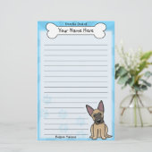 かわいいのベルギー人のMalinoisの文房具 便箋 (スタンド正面)