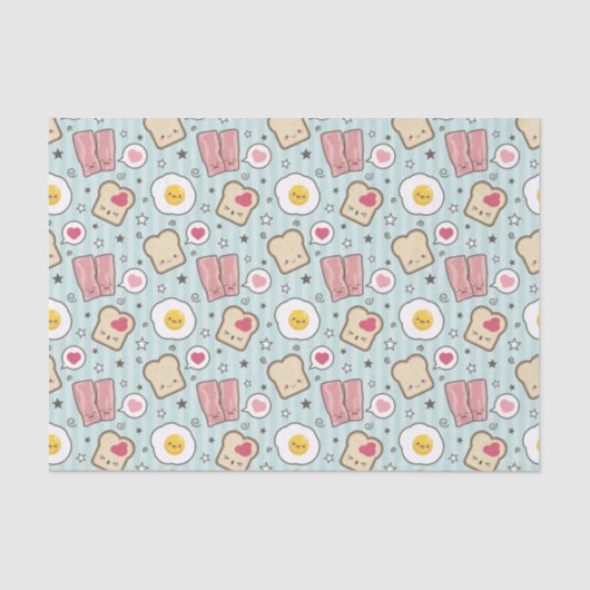 かわいいのベーコン及び卵焼きの解体されたサンドイッチ 薄葉紙 (正面)