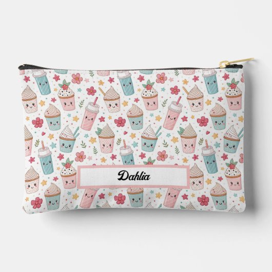 かわいいのペストリーと熱いチョコレートのかわいい柄 アクセサリーポーチ (裏面)